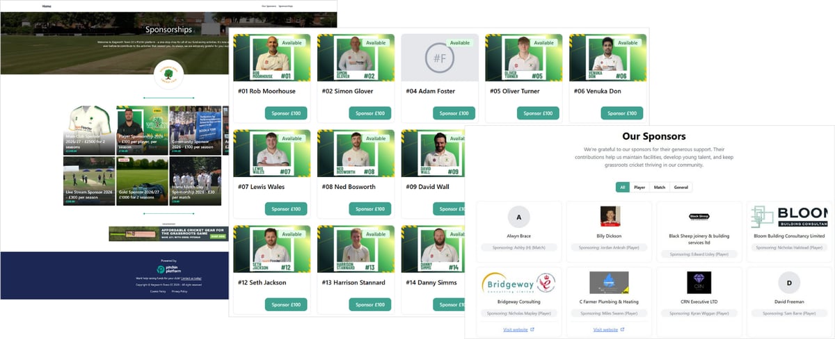 Sponsorship Screenshots