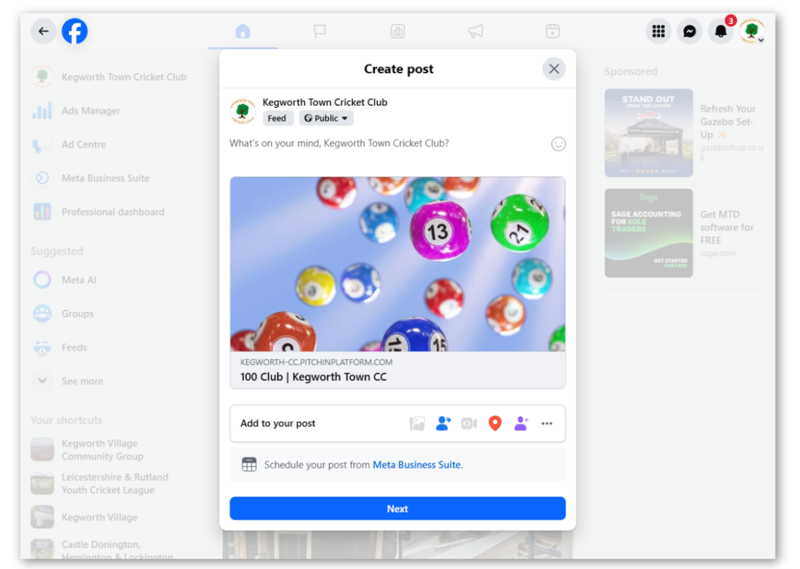 Share it with your supporters - Website screenshot - shadow